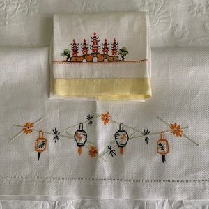Hand Fingertip Guest Towels 2 Asian Theme